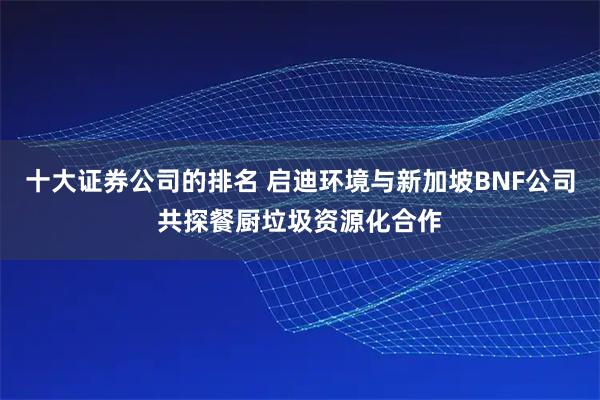 十大证券公司的排名 启迪环境与新加坡BNF公司共探餐厨垃圾资源化合作